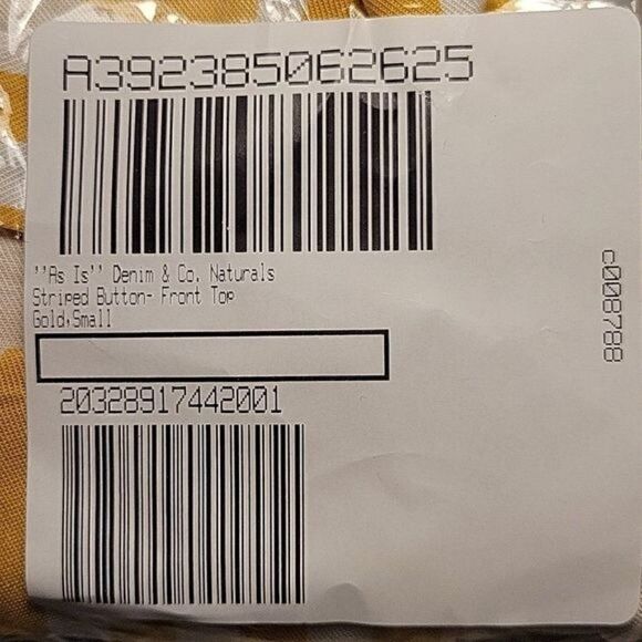 NWOT Denim & Co. Naturals Striped Button-Front Top Sz S - Picture 11 of 12